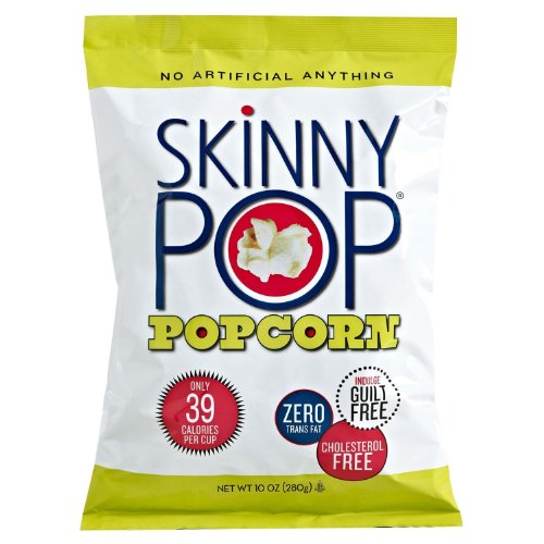 Skinny Pop Popcorn - 4 Family Size Bags (40oz Total) | Light, Healthy Snack for Movie Nights, Parties & Office Breaks | Gluten-Free, Non-GMO, Low Calorie Snacks