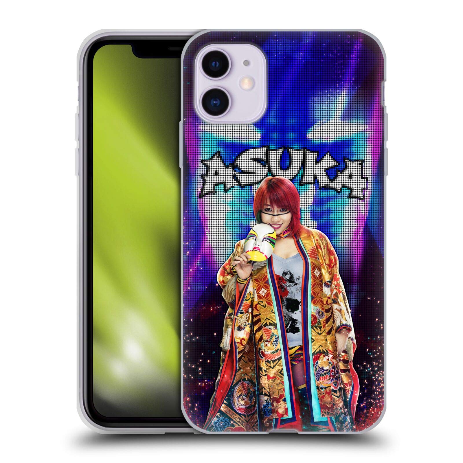 Official WWE LED Image Asuka Soft Gel Case for Apple iPhone 11 - Durable Shockproof Phone Cover with Vibrant LED Display, Perfect for WWE Fans and Wrestling Enthusiasts
