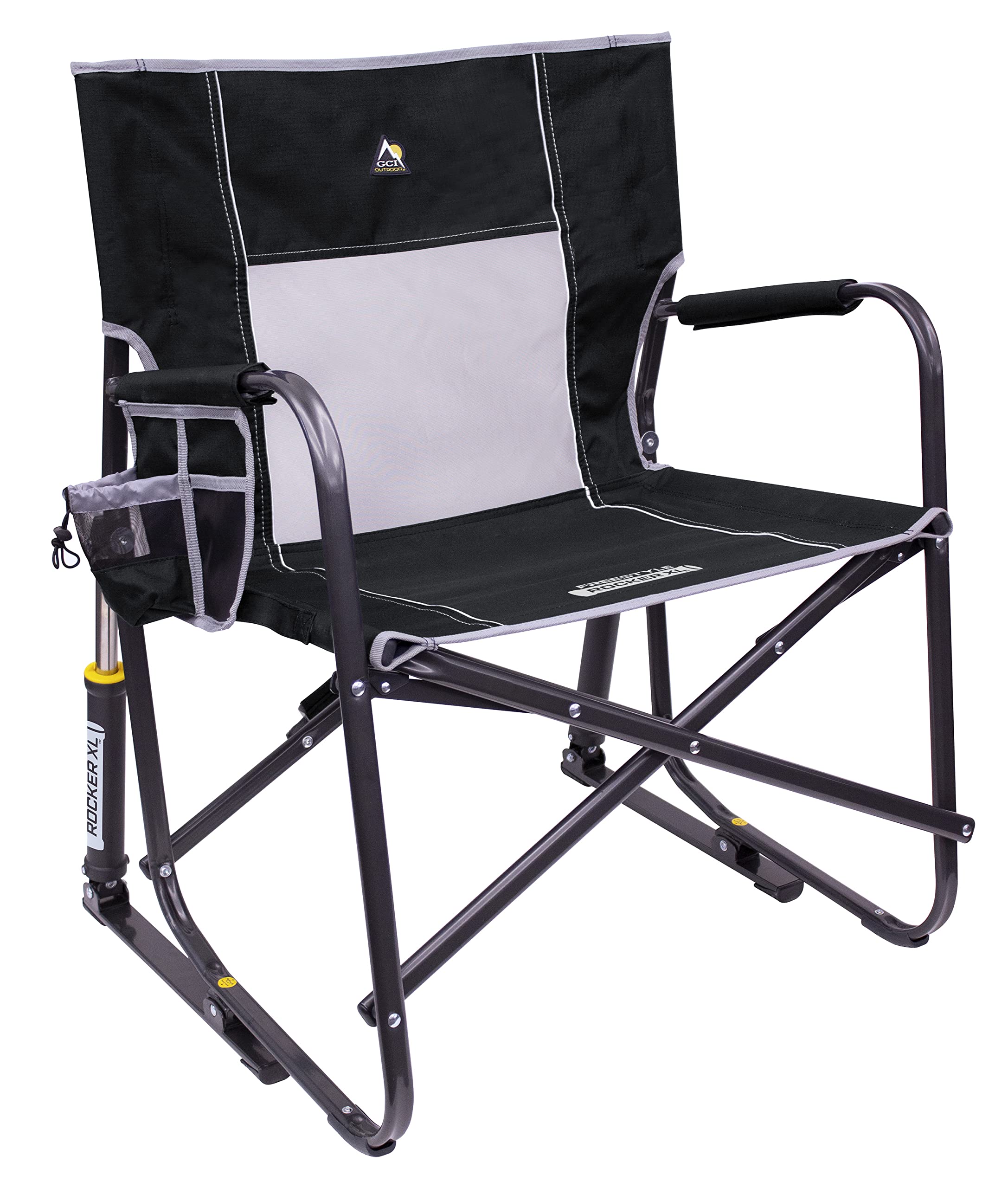 GCI OUTDOOR Freestyle Rocker XL - Portable Folding Rocking Chair for Camping, Beach, Patio & Backyard | Lightweight Outdoor Lounge Chair with Cup Holder | Perfect for Relaxing, Fishing, Travel & Picnics