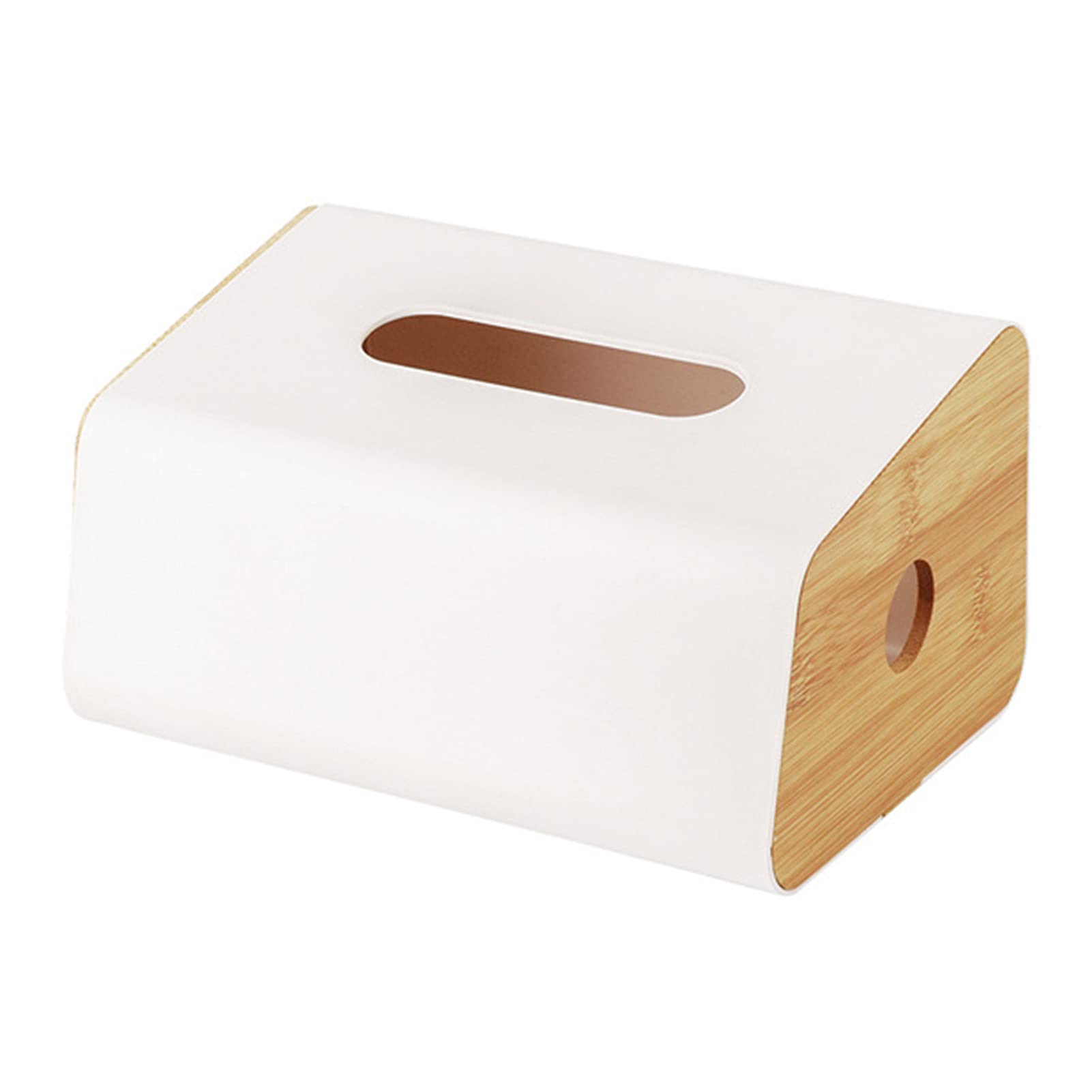 HOVTOIL Wooden Square Tissue Box Holder - Wall Mounted Napkin Dispenser & Organizer for Home, Living Room, Kitchen, Bathroom - White | Perfect for Home Decor & Space Saving Storage