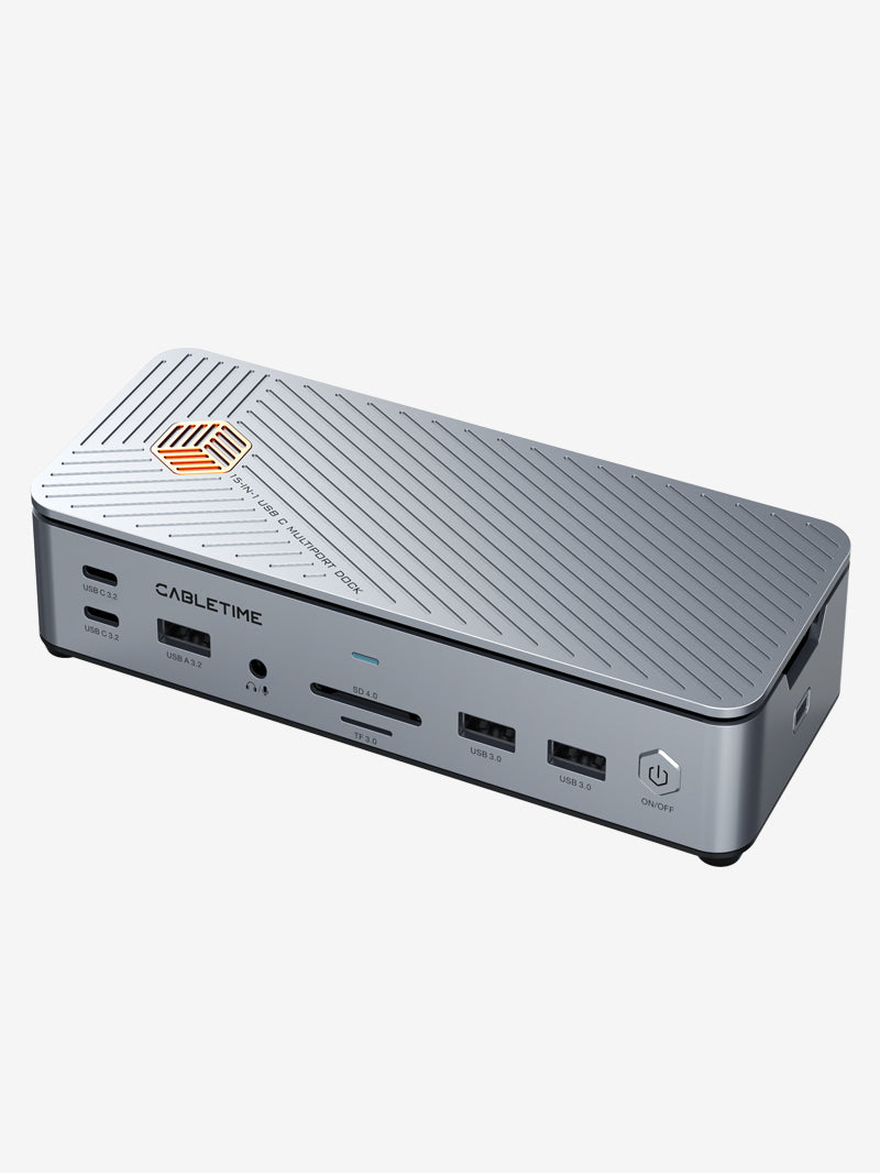 15-in-1 USB C Docking Station with Triple Monitor Support - 2 HDMI Ports, DisplayPort 8K, USB 3.0, Ethernet - Perfect for Home Office, Gaming & Multi-Screen Workstations