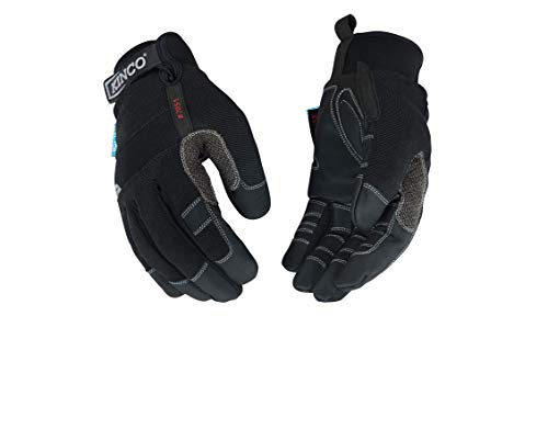 KincoPro Waterproof Synthetic Gloves with Pull-Strap for Outdoor Work