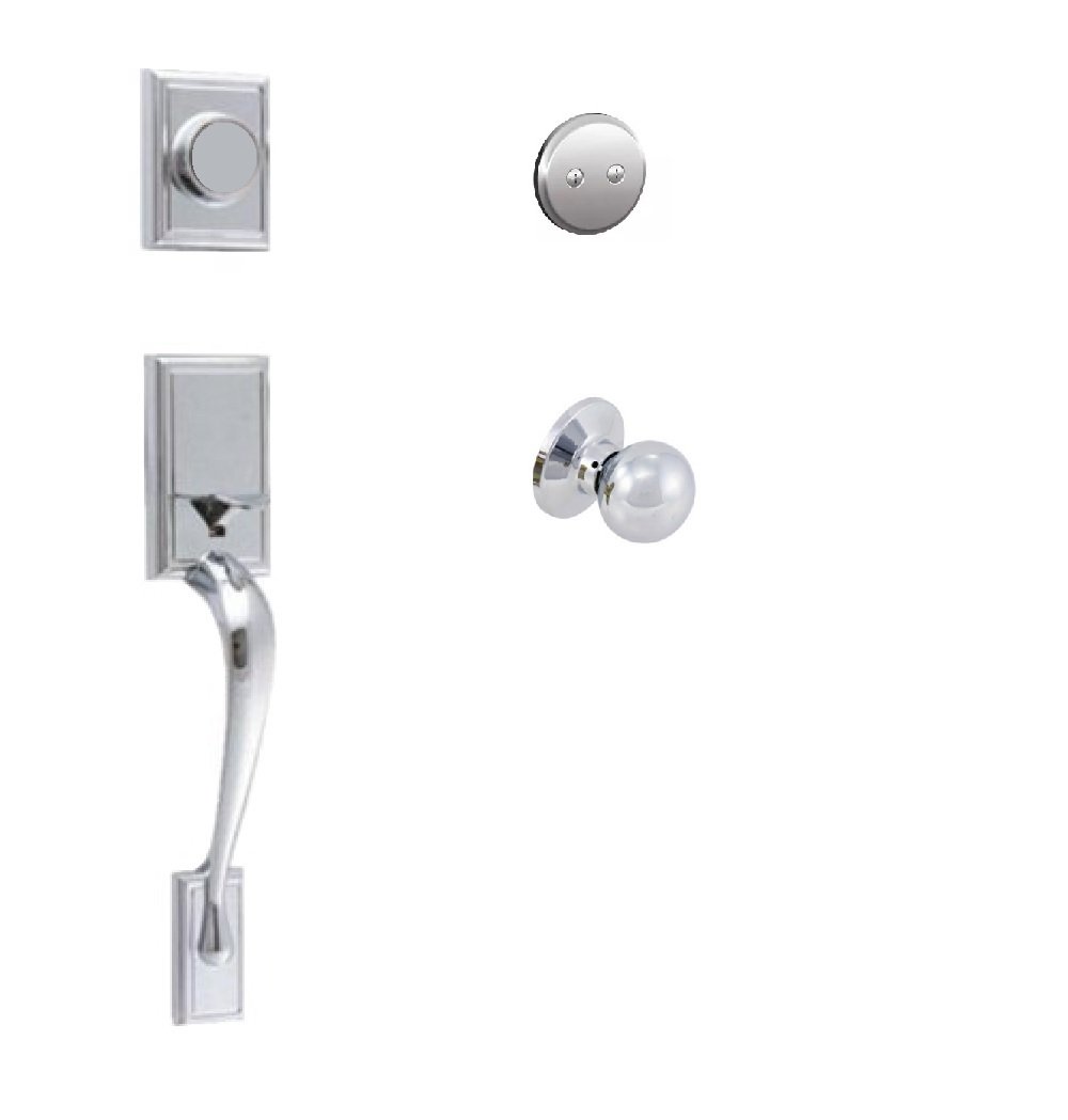 EZ-Set 240630 Kellington Dummy Door Handle Set with Bala Knob in Polished Chrome - Perfect for Bedroom, Bathroom & Interior Doors