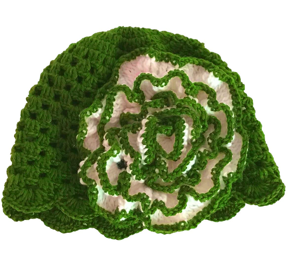Handmade Knit Crochet Hat & Gloves Set with Big Flower - Winter Warm Beanie & Gloves for Women - Perfect for Outdoor Activities, Snow Sports, and Cold Weather Fashion