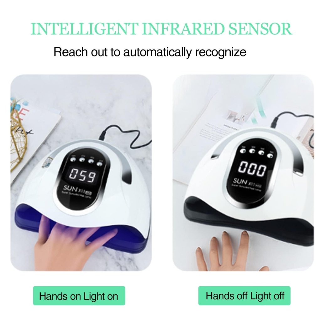 280W X11 MAX UV LED Nail Lamp - Professional Auto Sensor Nail Dryer for Gel Polish & Acrylic Nails | Fast Curing, Salon & Home Manicure Use