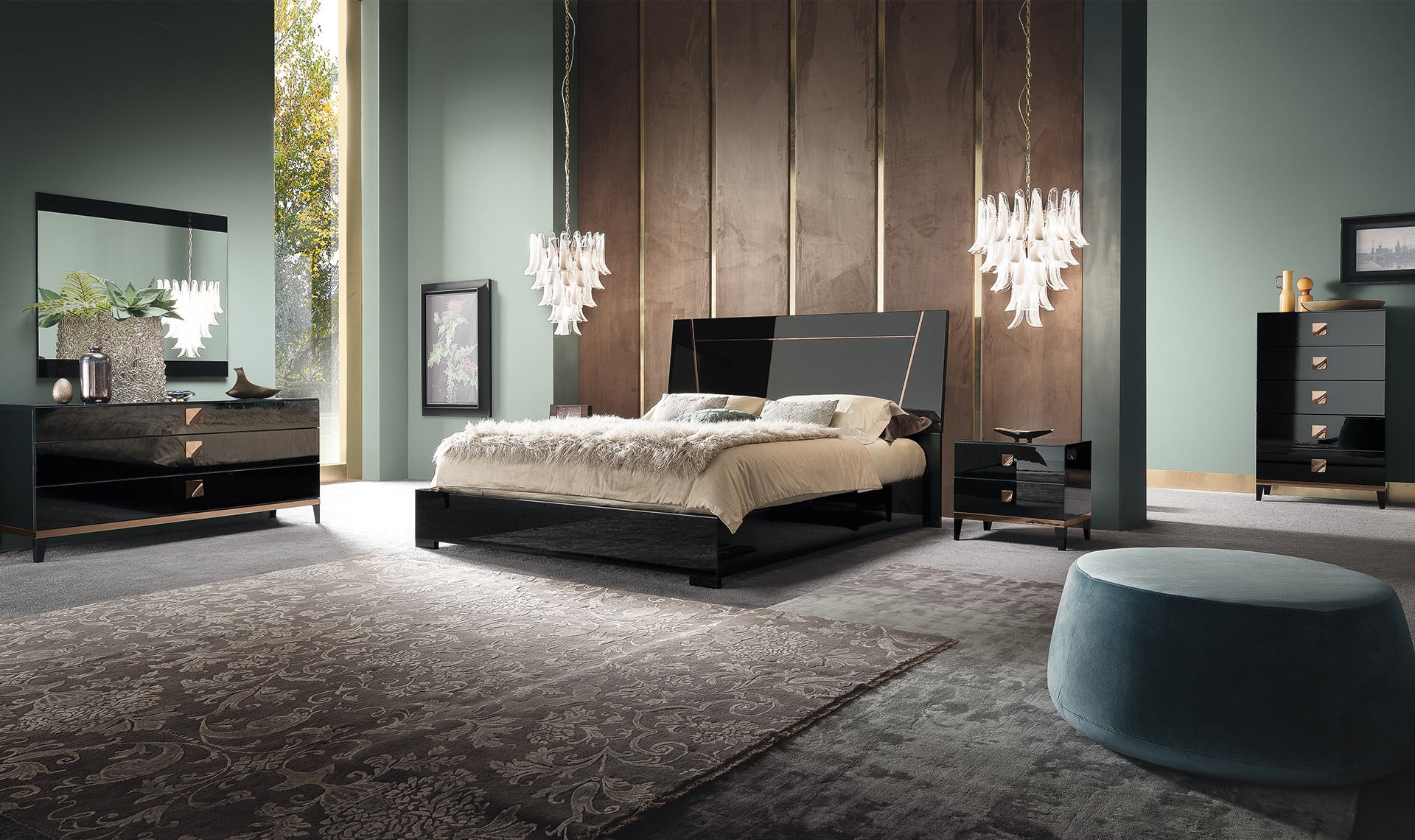 ALF Mont Noir Bedroom Furniture Set - Modern Bed Frame, Nightstand & Dresser for Stylish Home Decor | Perfect for Master Bedroom, Guest Room & Apartment Living