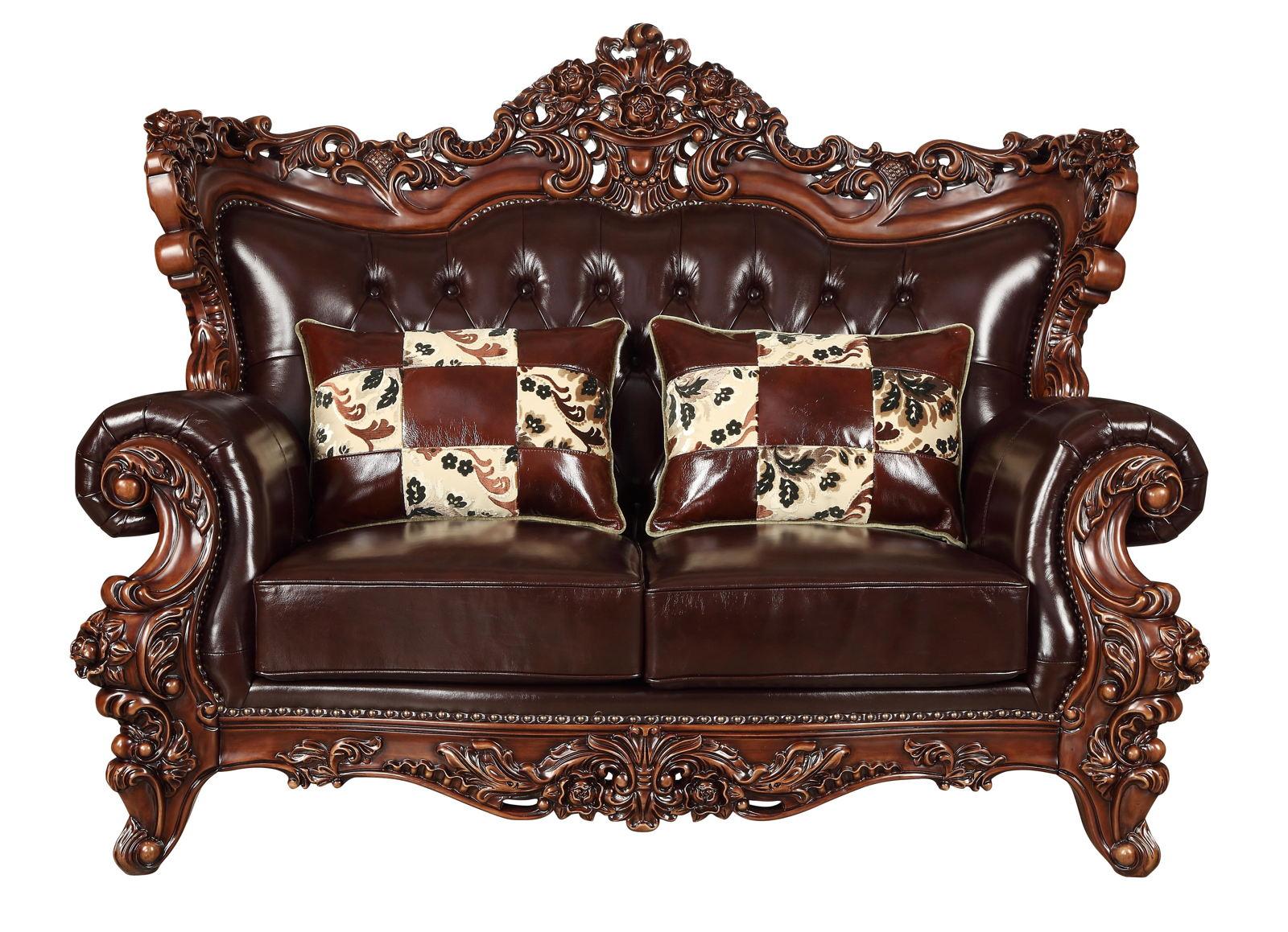 Acme Furniture Forsythia Loveseat in Espresso Brown - Modern Two-Seater Sofa for Living Room, Lounge & Small Spaces - 53071