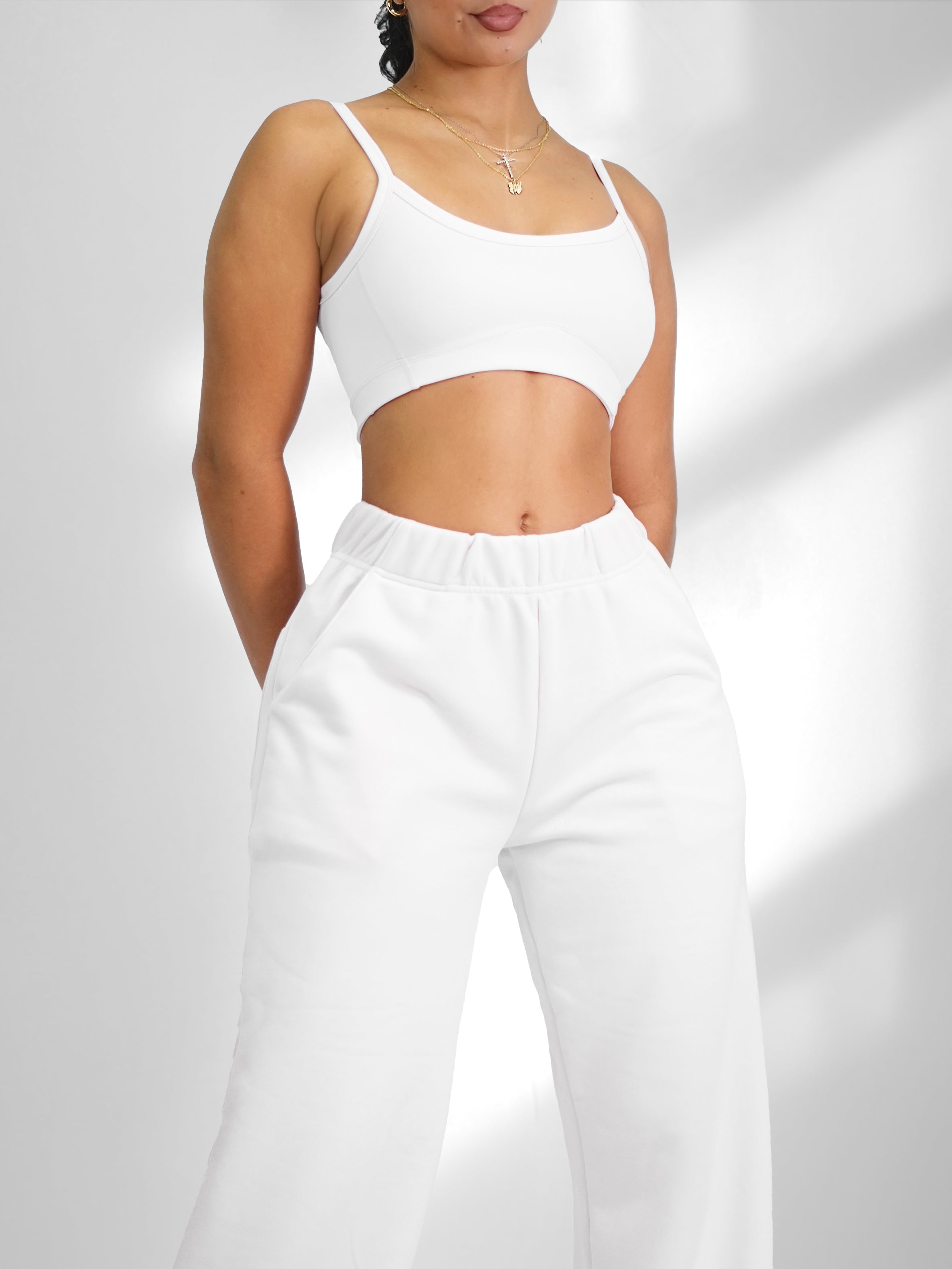 Best Cutesy Sports Bra for Women - Comfortable & Supportive White Workout Top for Yoga, Running & Gym