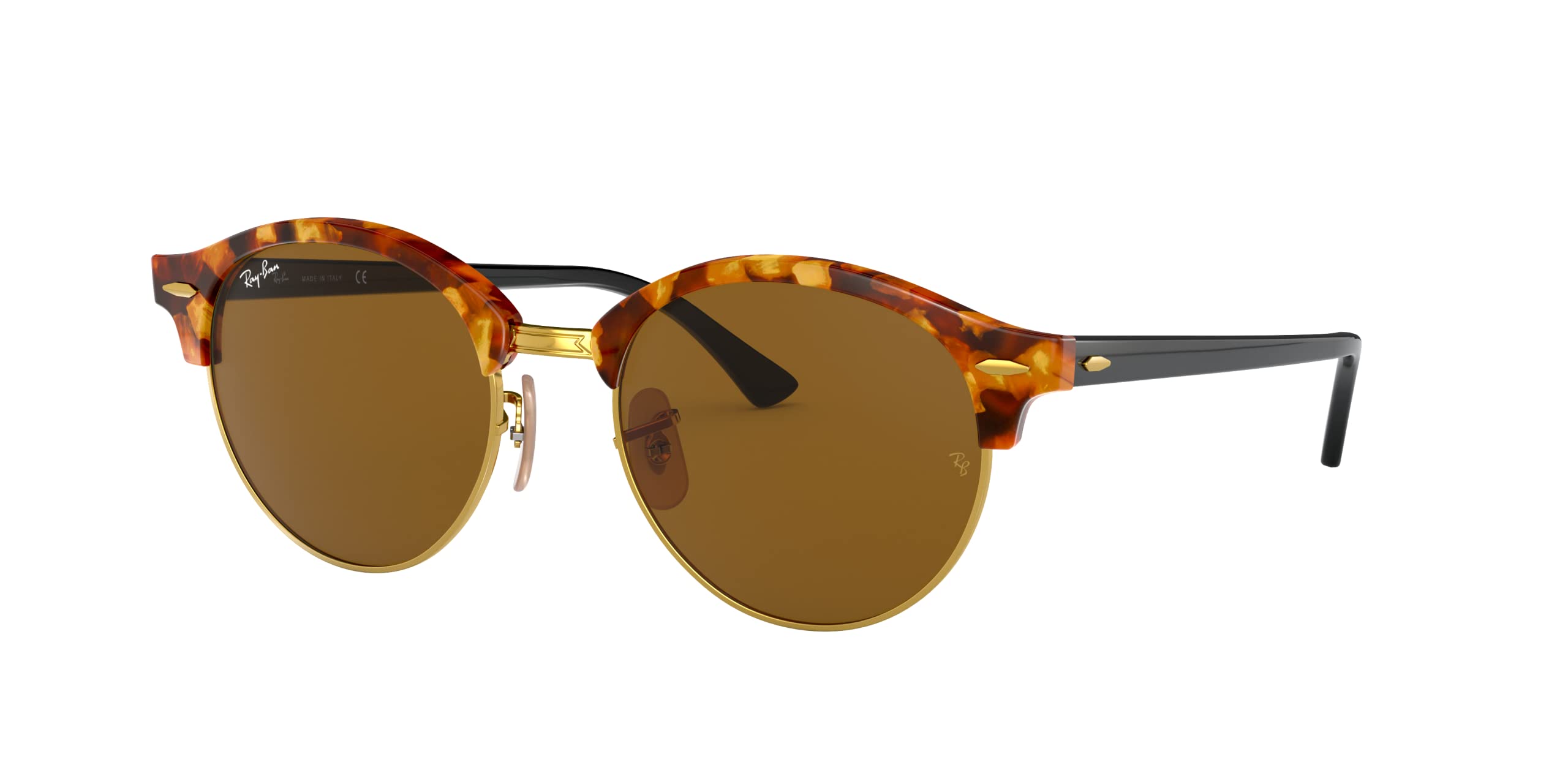 Ray-Ban RB4246 Clubround Round Polarized Sunglasses for Men & Women - UV Protection, Classic Style for Outdoor Activities, Driving, and Beach Vacations