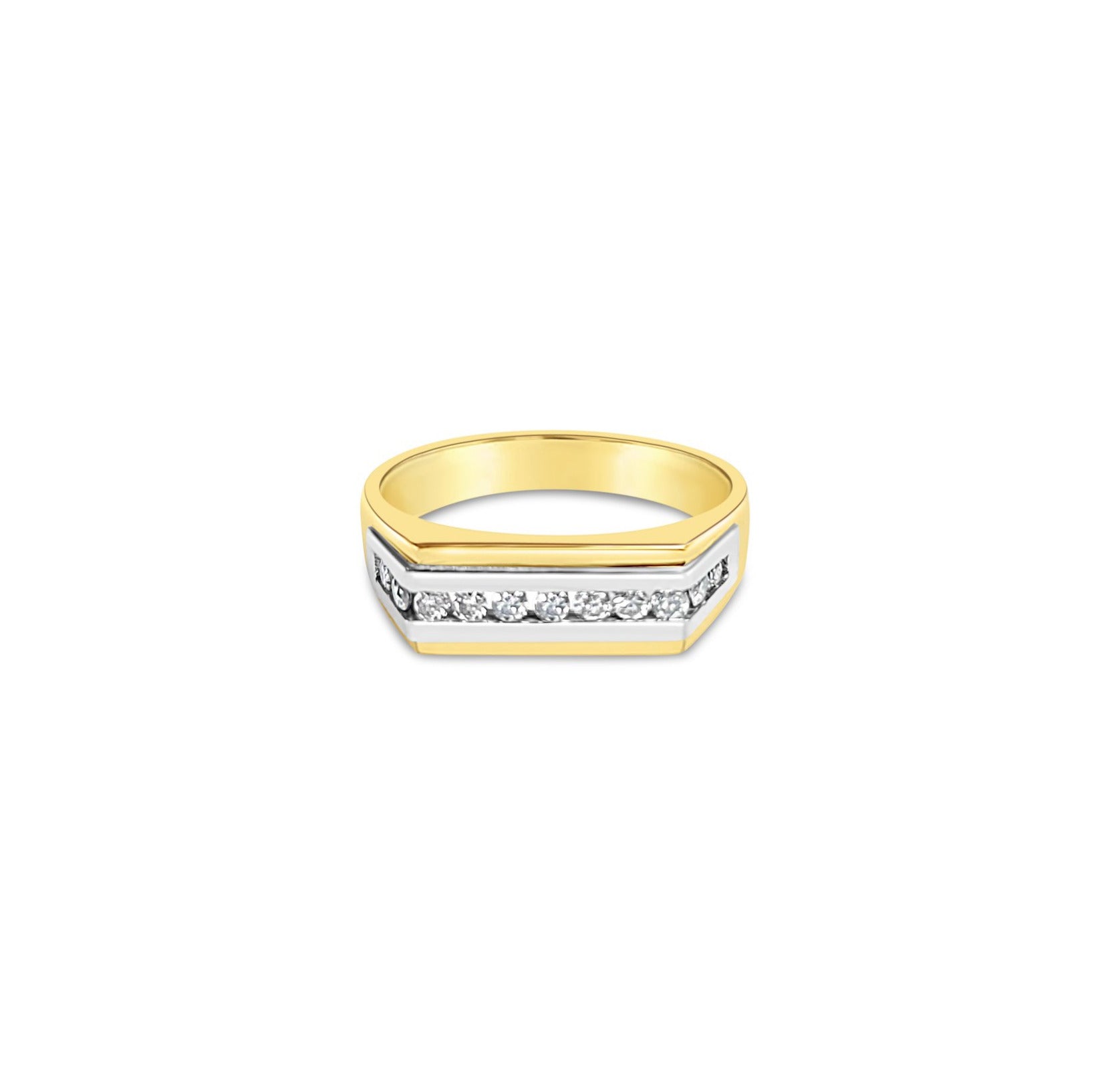 0.33cttw Diamond Channel Set Ring in 14k Two-Tone Gold - Elegant Wedding Band, Anniversary Gift & Everyday Jewelry for Women