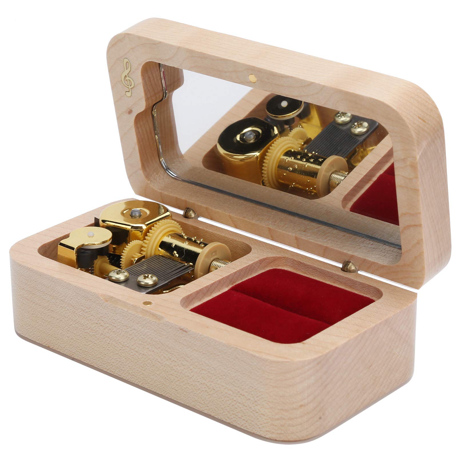 Yosoo Handmade Wooden Music Box with Jewelry Storage - Romantic Home Decor Gift for Birthday, Valentine's Day, Christmas - Perfect for Bedroom Dresser, Wedding Anniversary Present, Keepsake Box for Jewelry & Treasures