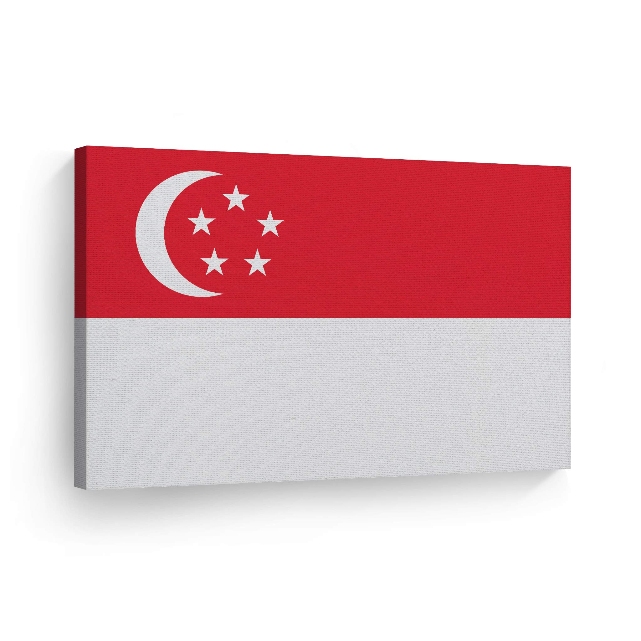 Singapore Flag Canvas Wall Art Print - 30x40 Inch Ready to Hang Modern Home Decor for Office, Living Room, Dorm, Bedroom & Man Cave - Made in USA | Perfect for Sports Bars, Game Rooms & Patriotic Displays