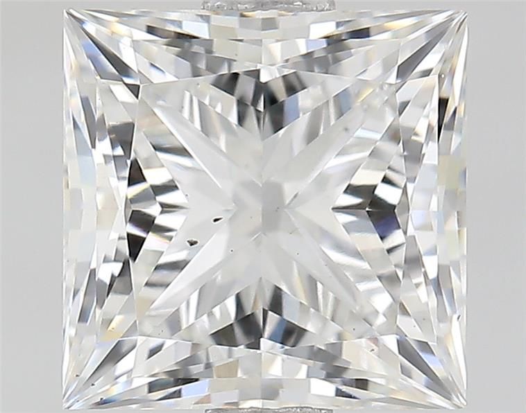 2.04 Carat E Color SI1 Clarity Princess Cut Lab-Grown Diamond for Engagement Rings & Fine Jewelry