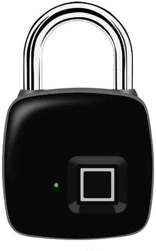 QINERSAW Smart Fingerprint Padlock - Keyless Biometric Thumbprint Lock with USB Charging, Waterproof & Secure for Gym, Door, School, Bike, Luggage Bags - Ideal for Travel, Home Security & Outdoor Use (Black)