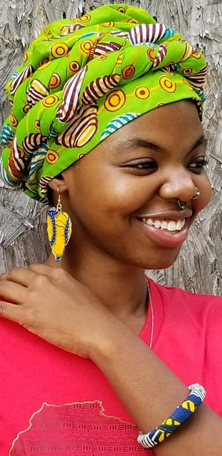 Stylish African Print Ankara Pre-Tied Headwrap Hat DP3843PT - Perfect for Church, Weddings, and Cultural Celebrations