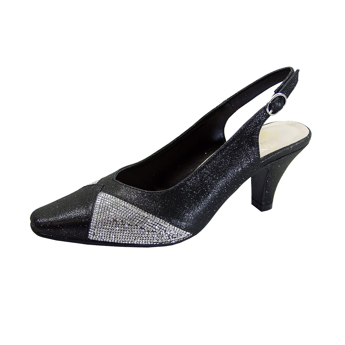 Floral Kizzy Women's Wide Width Slingback Dress Pumps - Comfortable Heels for Work, Wedding & Special Occasions