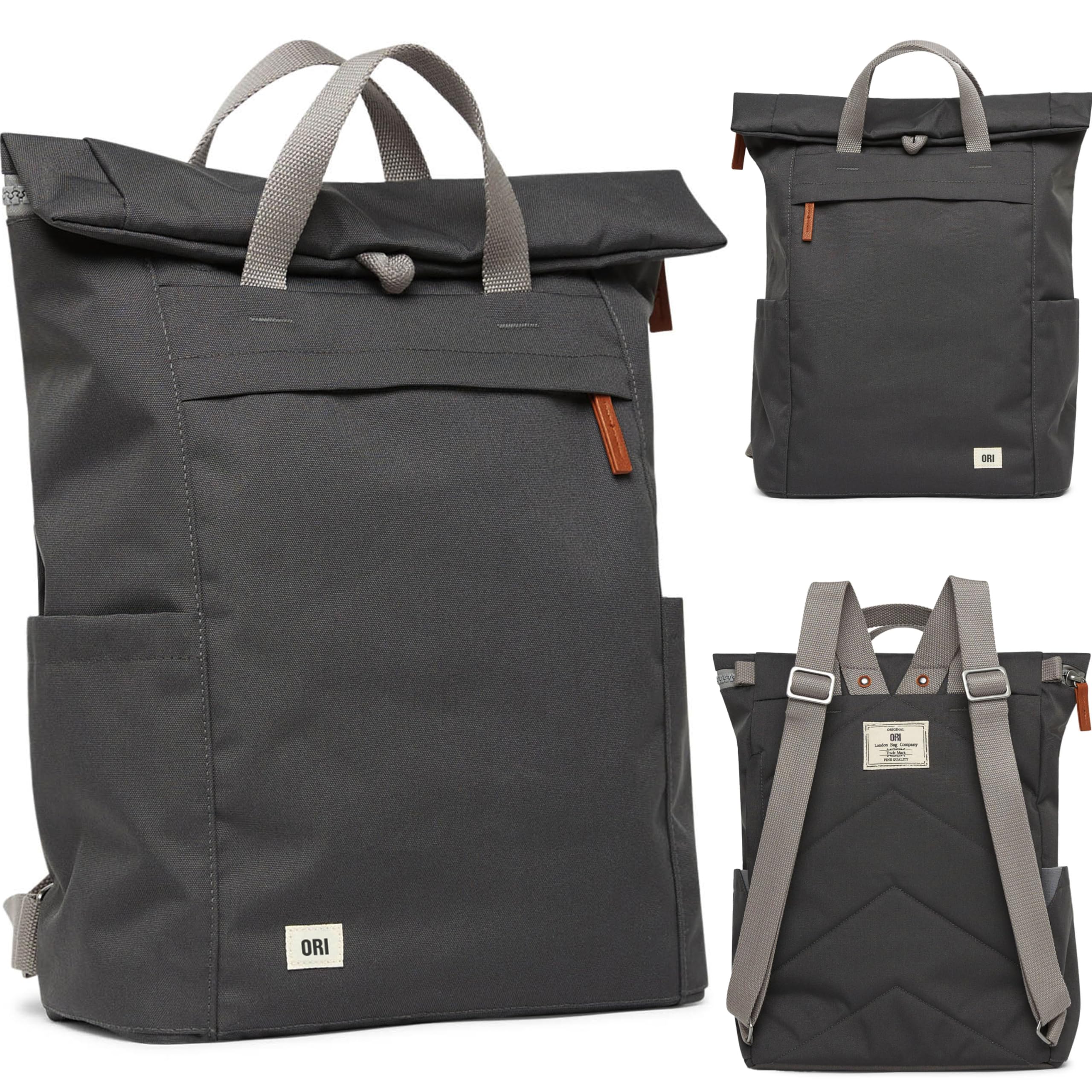 ORI LONDON Travel Backpack - Nylon Rolltop Backpack for Men & Women with Magnetic Closure - Perfect for Commuting & Travel