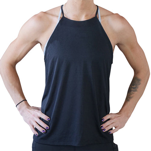 Basic High Neck Flowy Tank Top for Women - Soft Loose Fit Casual Summer T-Shirt | Perfect for Yoga, Beach, and Everyday Wear