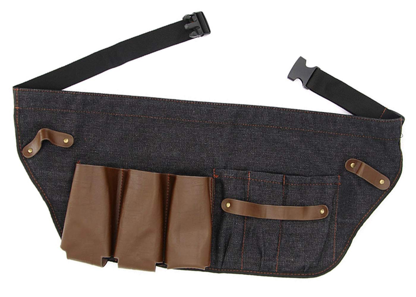 PERFEHAIR Professional Hair Stylist Tool Belt for Salon & Barbers - Durable Denim & Genuine Leather Waist Apron with Multiple Pockets - Perfect for Hairdressers, Cosmetologists & Beauty Professionals