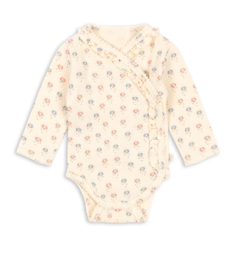 Organic Cotton Baby Bodysuit with Frill Details - GOTS Certified (0-6 Months) | Soft & Comfortable for Newborns, Perfect for Everyday Wear, Playtime & Photo Shoots