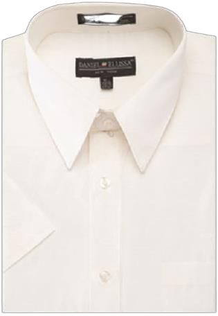 Daniel Ellissa DS3001S Ivory Short Sleeve Shirt for Men | Casual Summer Button Down Top | Perfect for Office, Date Night & Outdoor Activities