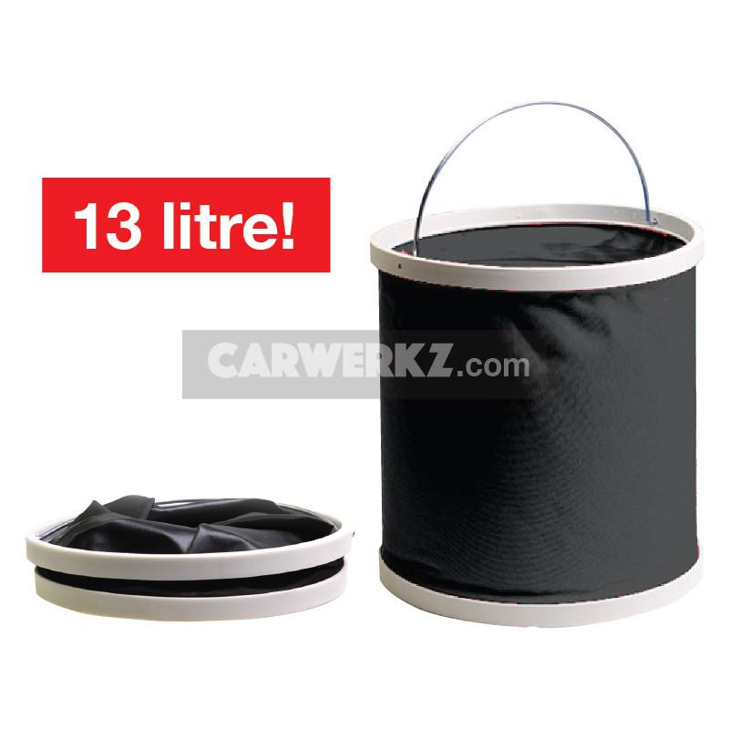 Carwerkz 13L Foldable Bucket - Portable Collapsible Pail for Camping, Hiking, Beach, and Outdoor Activities