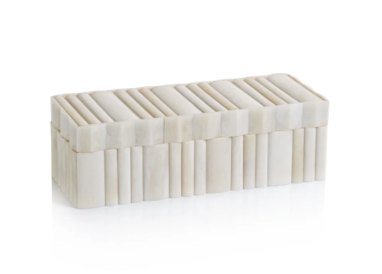 Elegant White Bone Scalloped Jewelry Box - Perfect for Organizing Rings, Necklaces & Earrings | Gift Box for Women, Bridal Shower & Special Occasions