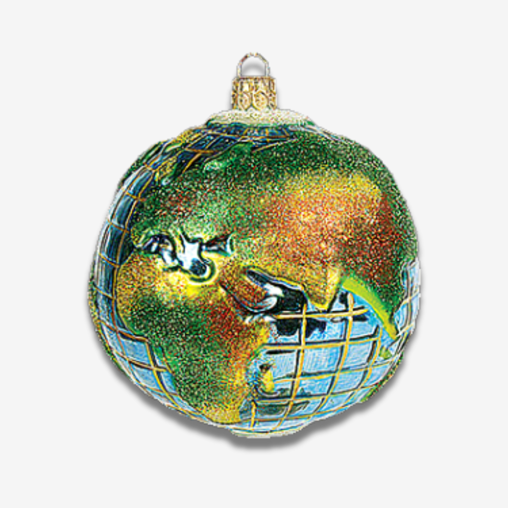 Premium Earth Globe Ornament - 12