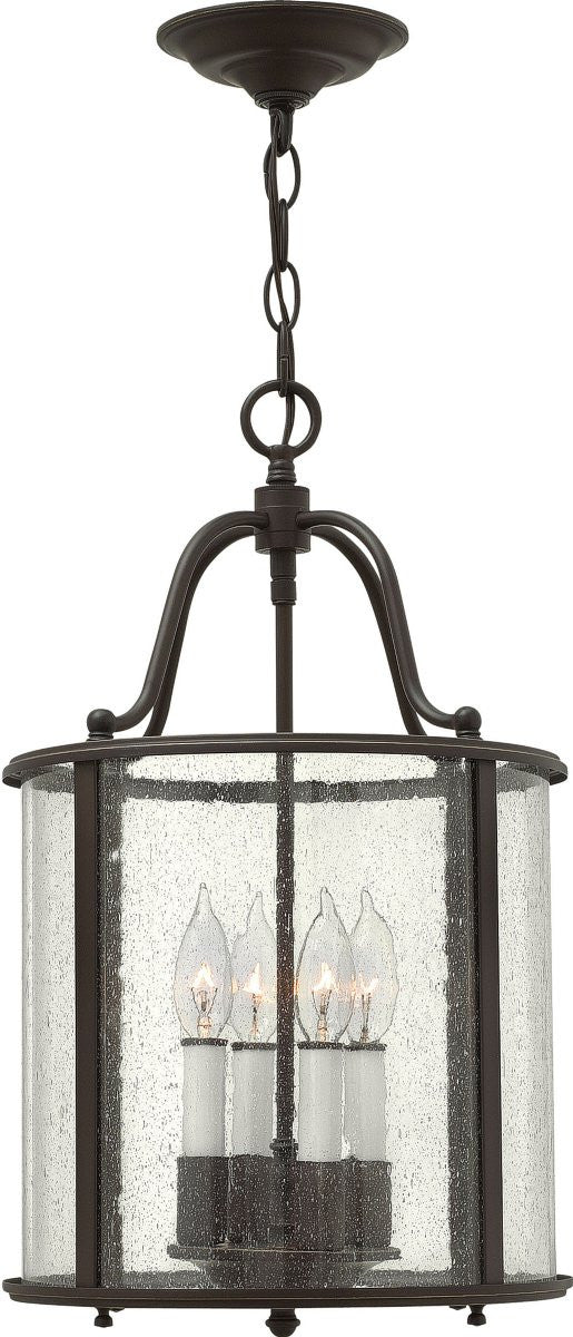 12W Gentry 4-Light Foyer Chandelier in Olde Bronze - Elegant Entryway Lighting for Hallway, Staircase & Porch