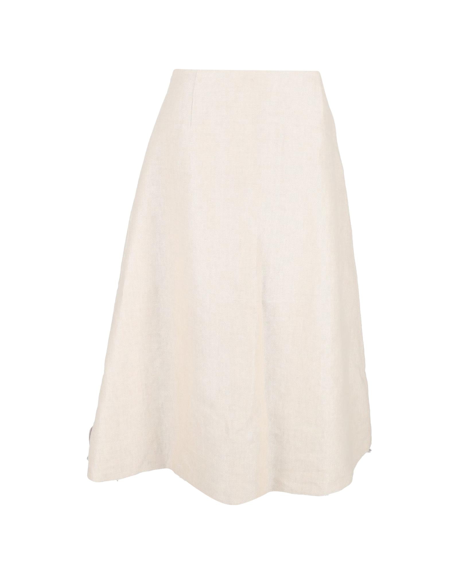 Elegant Aline Linen Skirt for Women - Breathable Summer Midi Skirt with Pockets - Perfect for Beach, Vacation & Casual Outfits