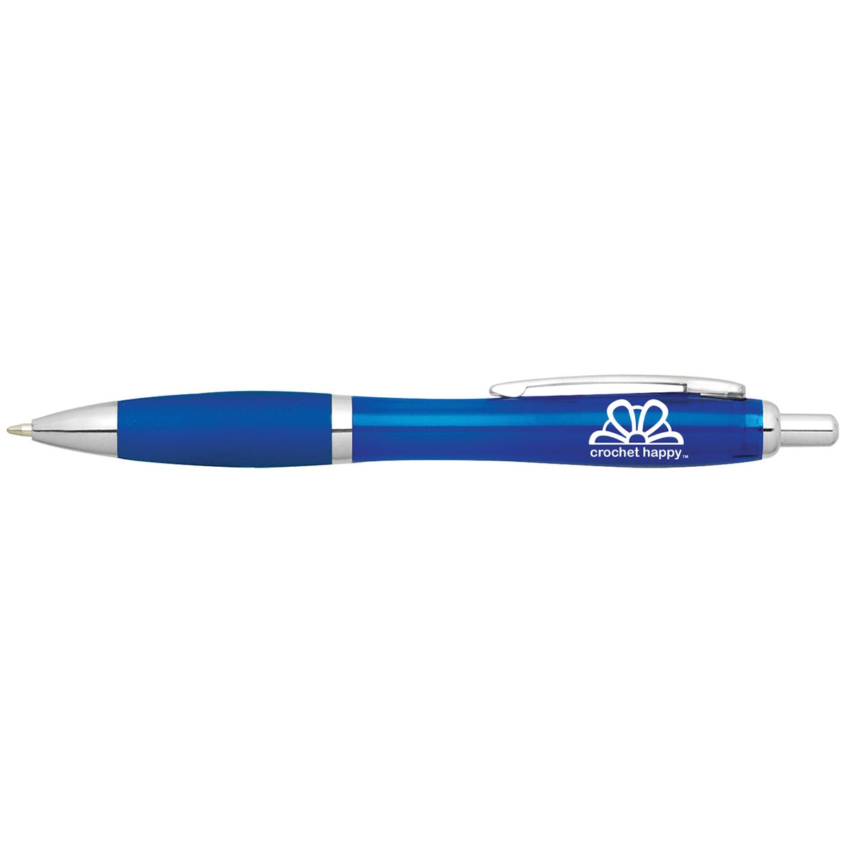 K1C2 Crochet Happy Writing Pen - Blue, Perfect for Journaling, Note Taking & Creative Writing
