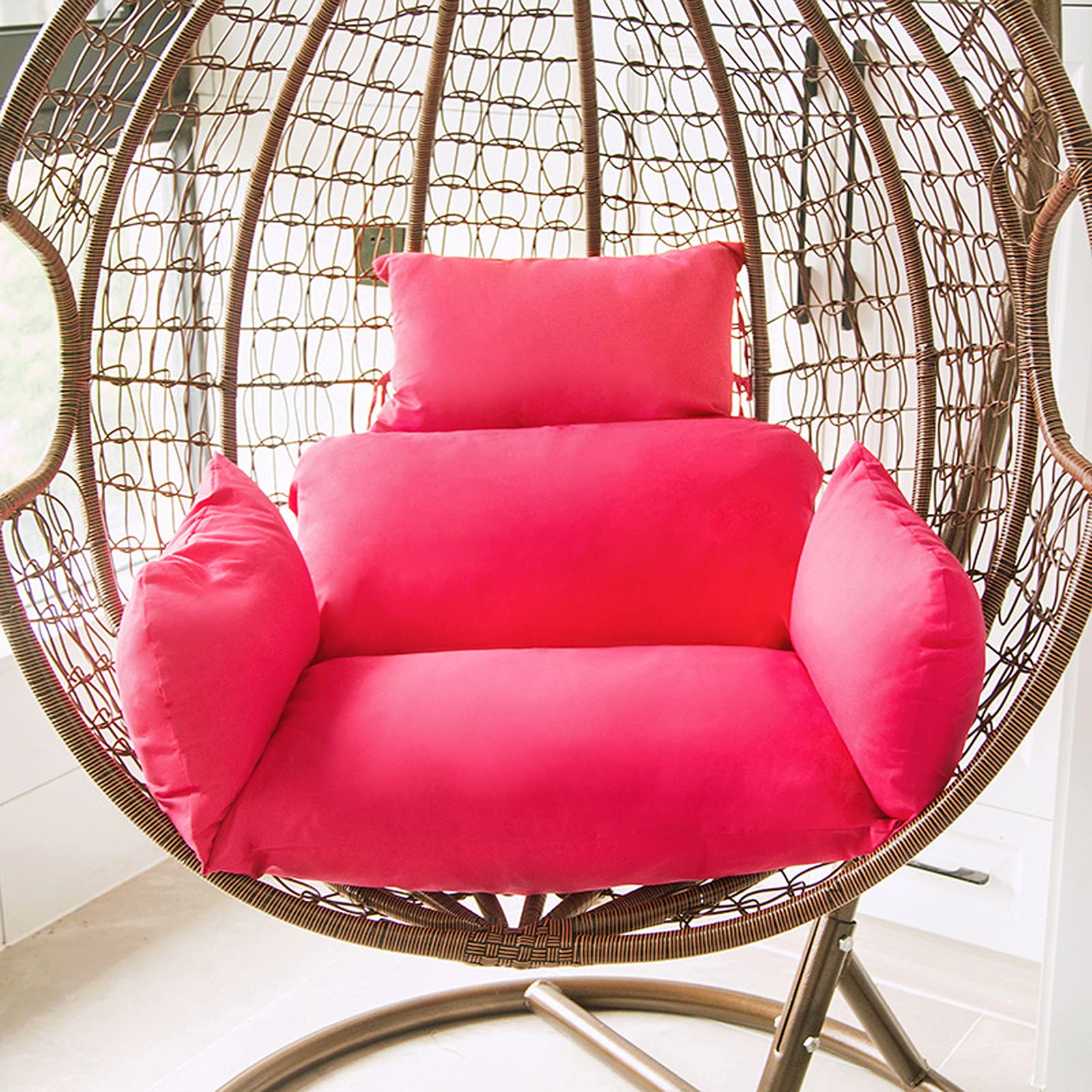 MKWEY Thickened Hanging Egg Chair Cushion - Soft Cotton Filled Patio Swing Seat Pad for Indoor/Outdoor Use - Perfect for Porch, Garden, Balcony & Home Decor