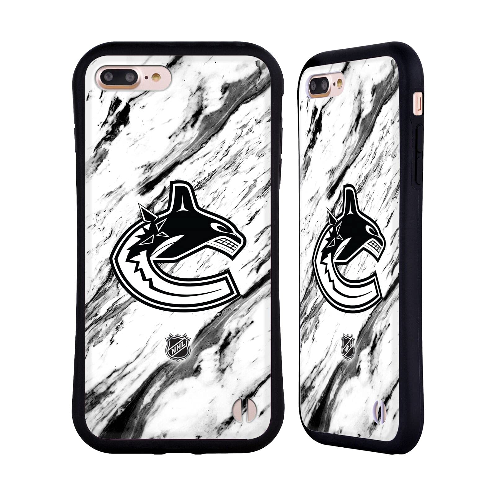Officially Licensed NHL Marble Vancouver Canucks Hybrid Phone Case for Apple iPhone 7 Plus/8 Plus - Durable Protection with Stylish Team Design - Perfect for Hockey Fans & Game Day