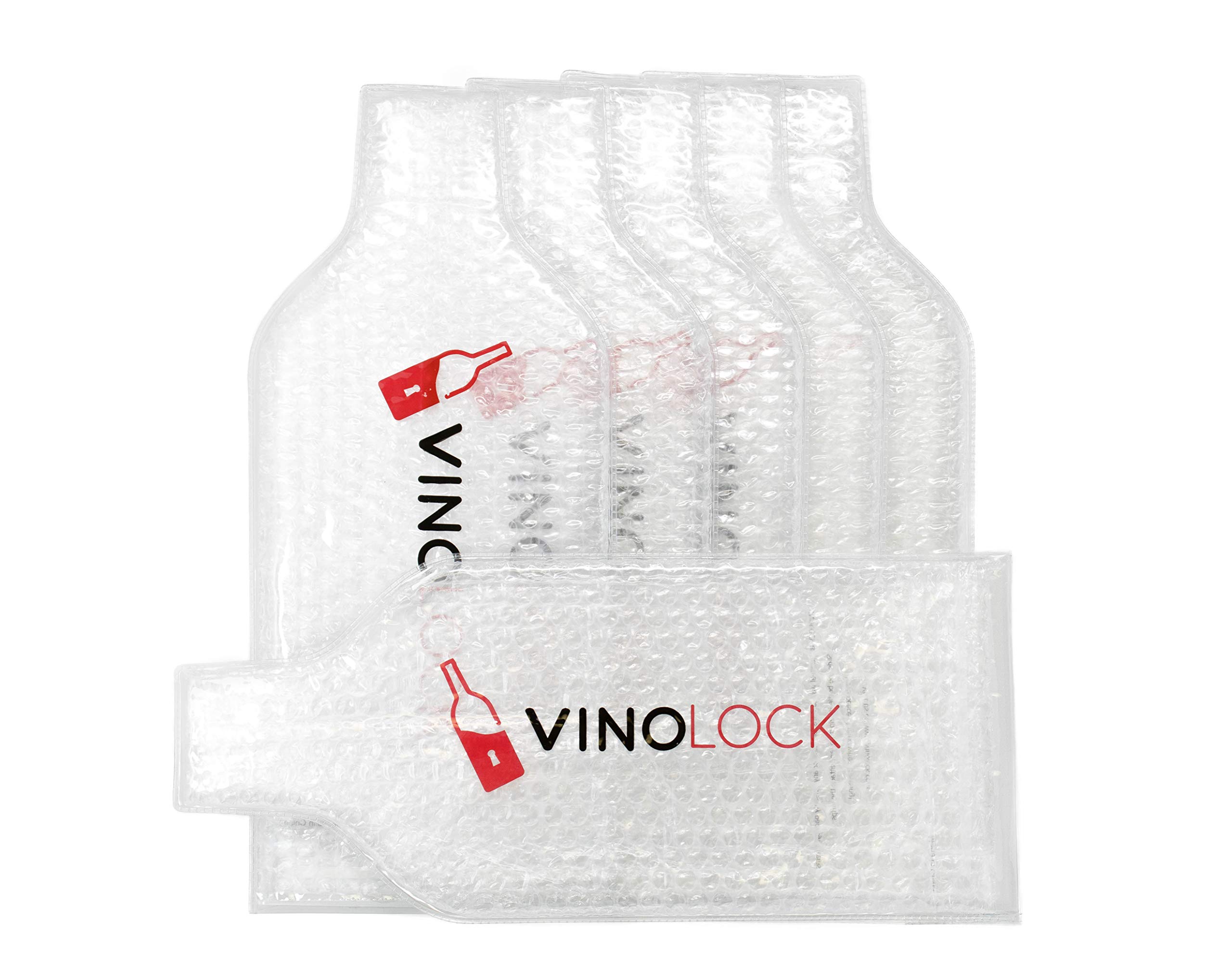 Vinolock Wine Protector Bags for Air Travel - 6 Pack Reusable Leak-Proof Bottle Protectors for Flying with Wine | Perfect for Vacation, Gifts & Holiday Travel