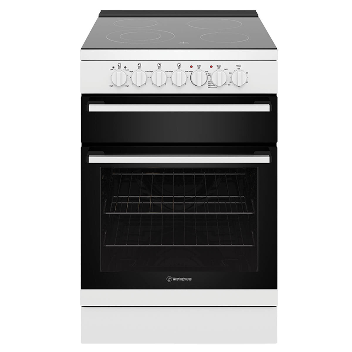 Westinghouse 60cm Freestanding Fan Forced Electric Oven and Stove Combo WFE642WCB - Perfect for Home Cooking, Baking, and Family Meals