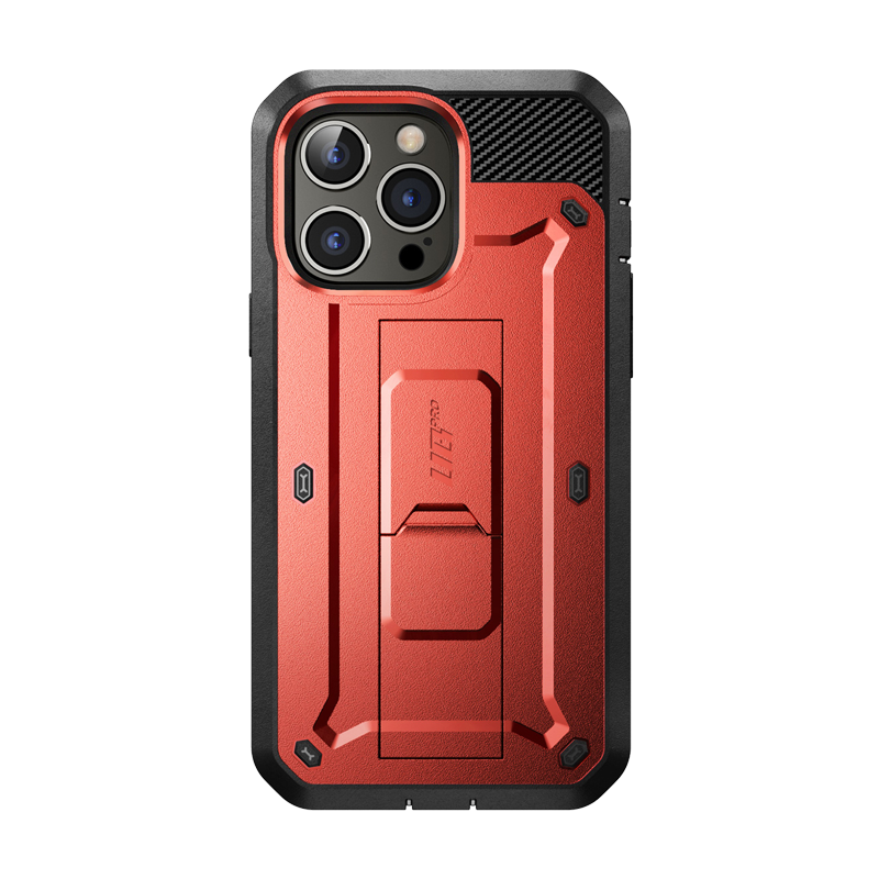 iPhone 14 Pro Case 6.1 Inch - Unicorn Beetle Pro Series Rugged Protective Cover with Military-Grade Drop Protection, Metallic Red | Perfect for Outdoor Adventures, Construction Work & Extreme Sports