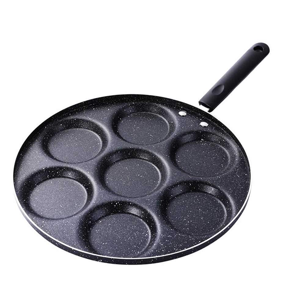 CANDeal 7-Cup Aluminum Non-Stick Egg Frying Pan - Perfect for Swedish Pancakes, Plett, Crepes & Multi-Egg Cooking | Ideal for Breakfast, Brunch & Family Gatherings