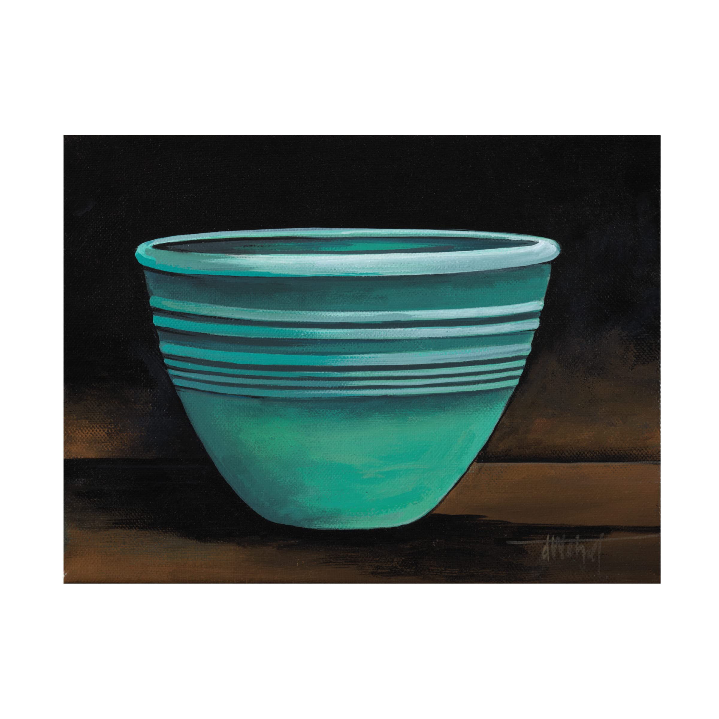 Trademark Fine Art 'Celadon Bowl' Canvas Wall Art by Debbi Wetzel - Hand-Painted Home Decor for Living Room, Bedroom & Office