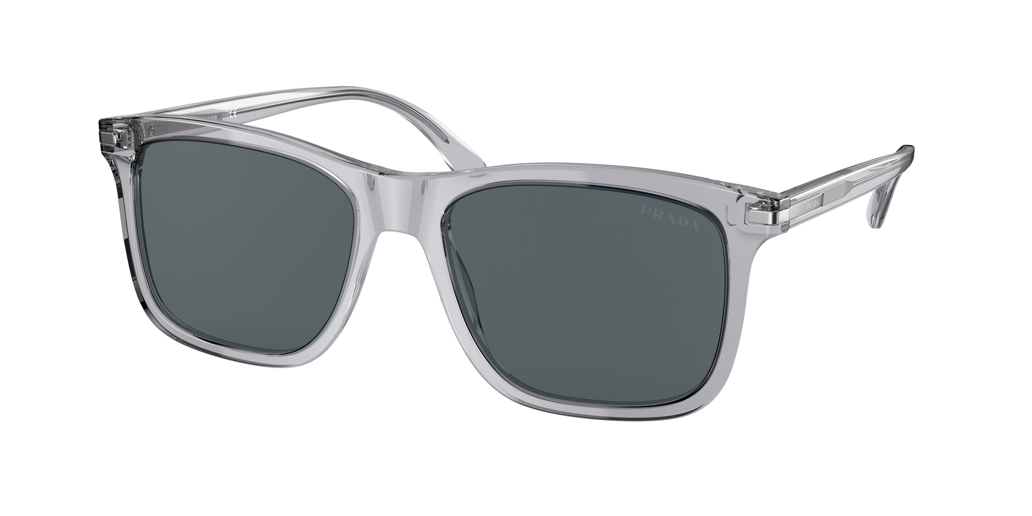 Prada PR18WS Square Sunglasses - Clear Frame UV Protection for Women & Men | Perfect for Beach, Driving & Outdoor Activities
