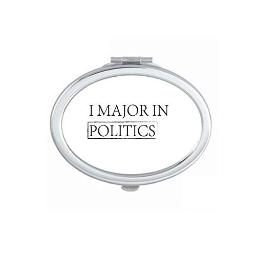 DIYthinker Portable Folding Double-Sided Makeup Mirror with 'I Major in Politics' Quote - Perfect for Travel, Home Vanity & Dorm Room Decor