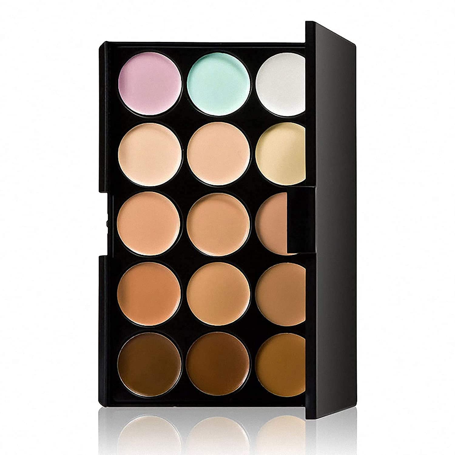 HUDACRUSH BEAUTY 15 Color Professional Face Concealer Palette - Full Coverage Makeup for Dark Circles, Acne & Blemishes - Perfect for Contouring, Highlighting & Everyday Makeup Looks