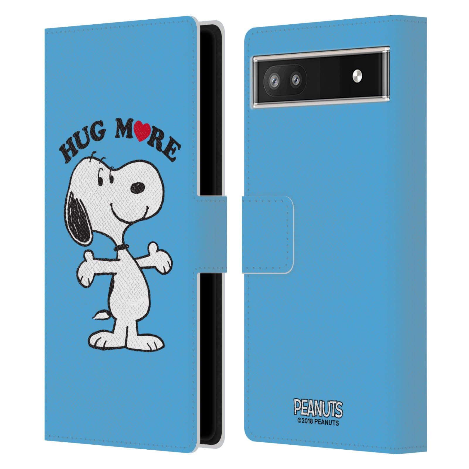 Snoopy Leather Wallet Case for Google Pixel 6a - Peanuts Licensed Cover for Daily Use