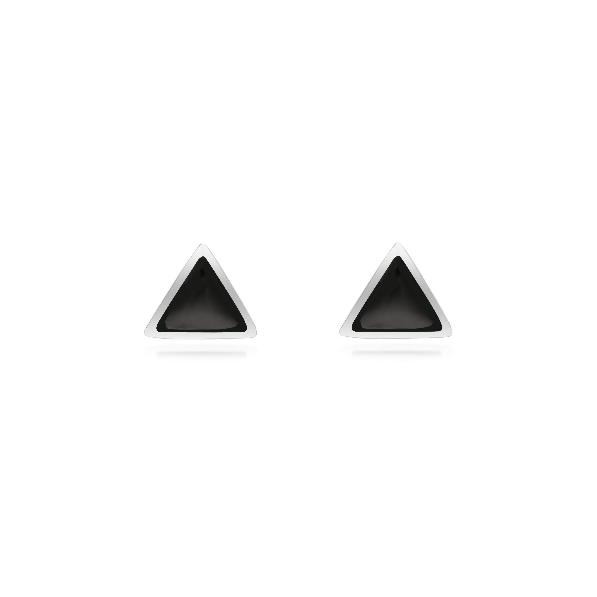 Sterling Silver Whitby Jet Triangle Stud Earrings for Women - Elegant Gothic Jewelry Gift for Christmas, Birthday & Special Occasions | Perfect for Parties, Weddings & Everyday Wear