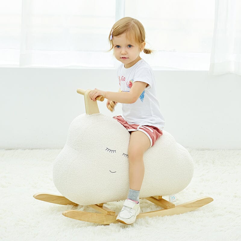 Wonder & Wise Reach For The Clouds Rocker - Wooden Baby Rocking Chair with Cloud Design | Safe & Ergonomic Nursery Rocker for Toddlers | Perfect for Playrooms, Bedrooms & Daycare Centers