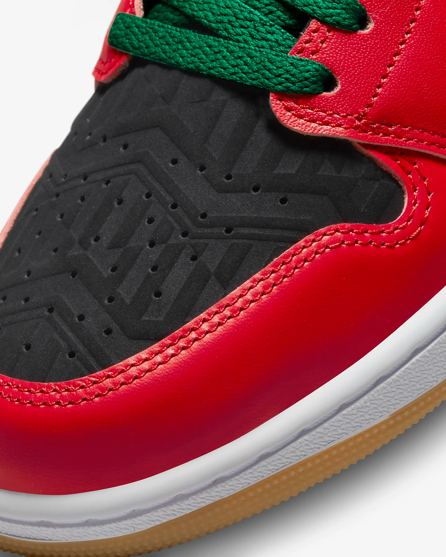 Nike Men's Air Jordan 1 Mid SE Basketball Shoes - Black, White, Malachite & Fire Red Colorway - Perfect for Streetwear, Sneaker Collecting & Casual Sports