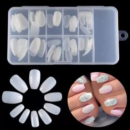 100 Pcs False Nails - Long Full Cover Artificial Nails with Artistic Designs for Women | Perfect for Parties, Weddings, and Special Occasions