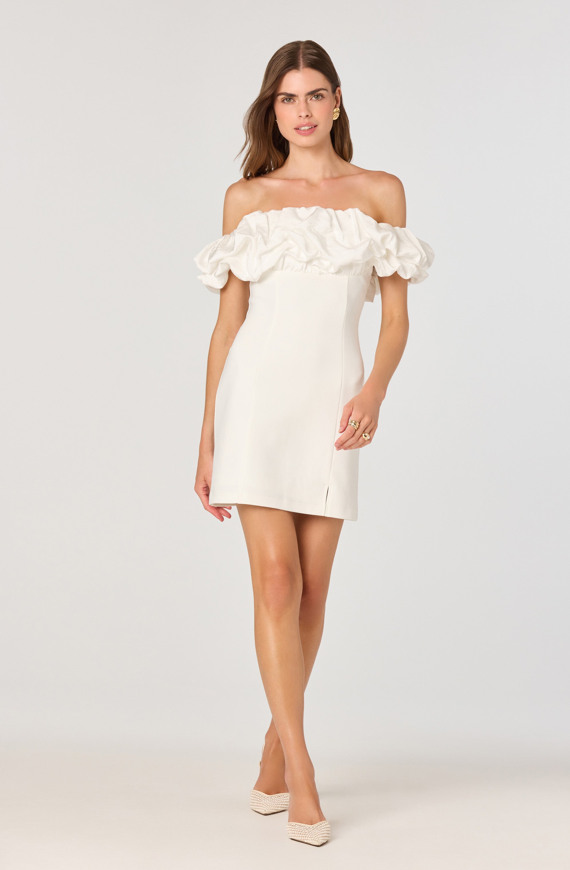 Elegant Ruffle Strapless Off Shoulder Dress for Women - Summer Party, Wedding Guest, Cocktail Night Out