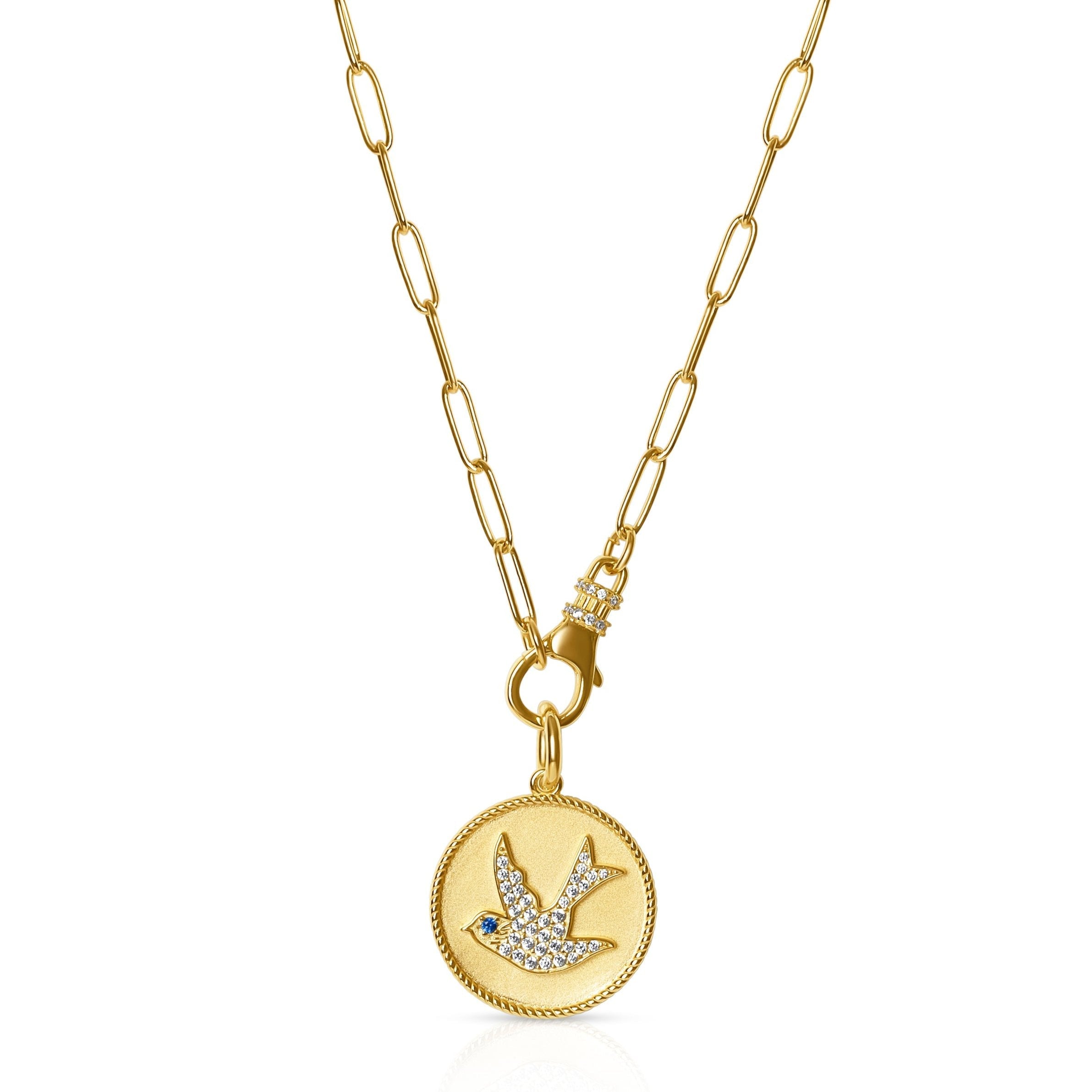 Peace Dove Necklace for Women - Sterling Silver Pendant with 18