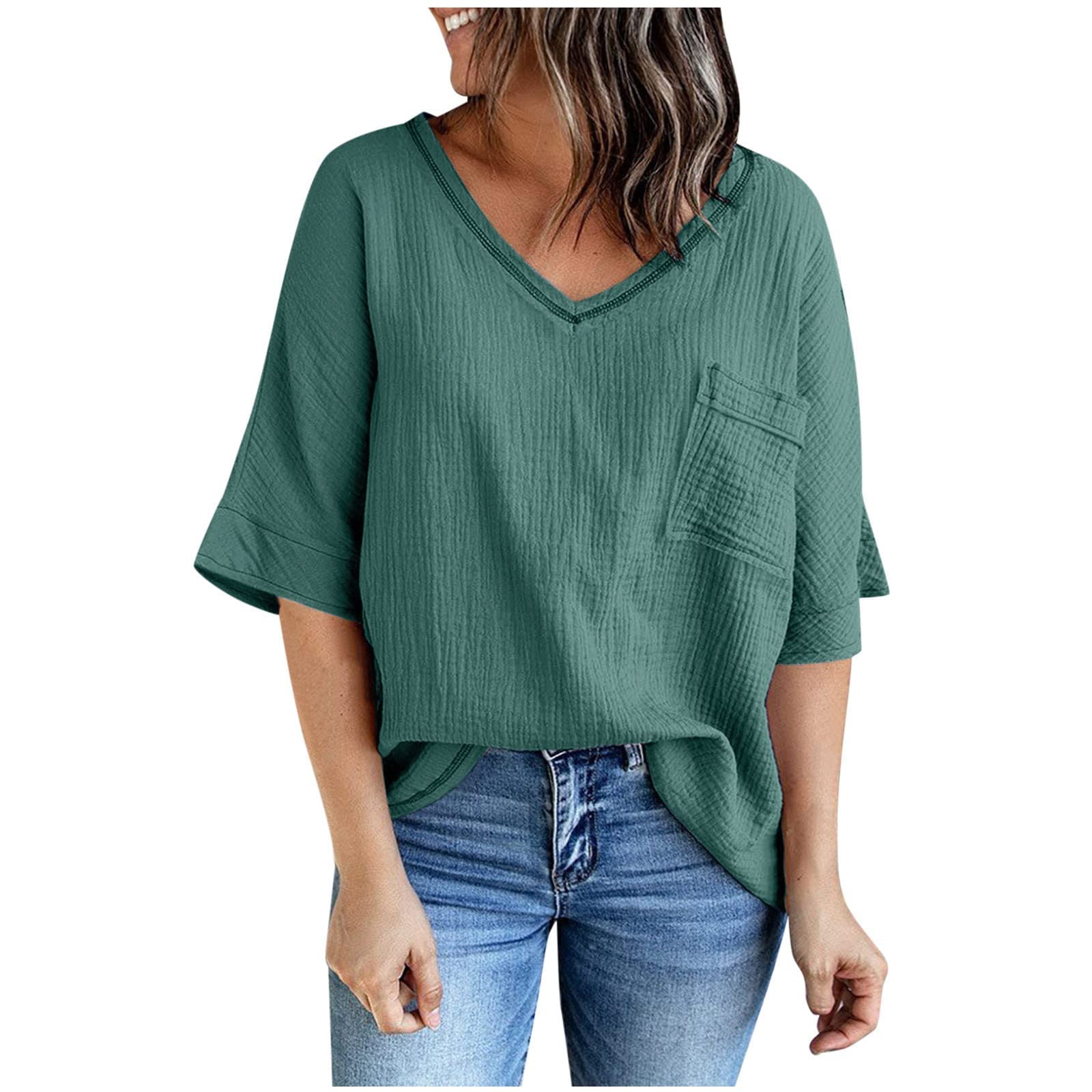Women's Summer Tops 2022 - V-Neck Casual Tees for Spring & Summer