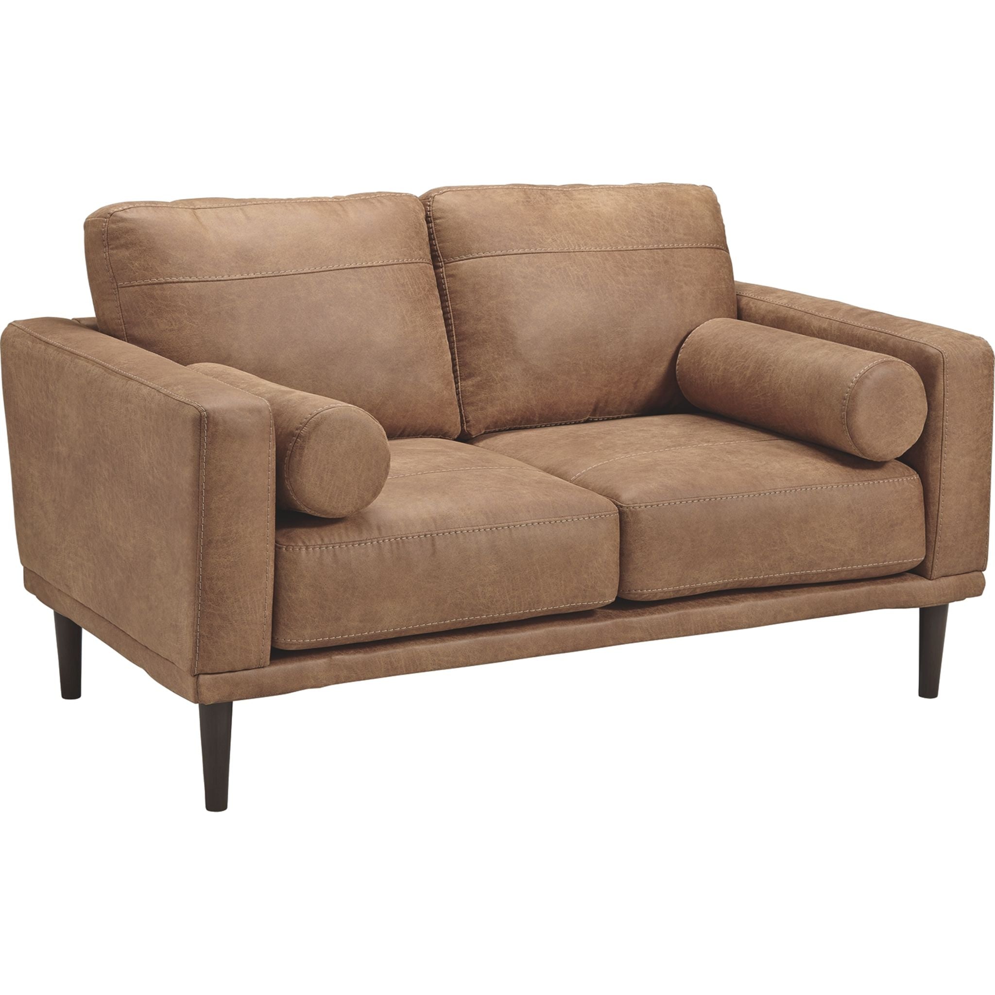 Arroyo Loveseat in Caramel - Modern Two-Seater Sofa for Living Room, Lounge & Small Spaces | Comfortable & Stylish Home Furniture